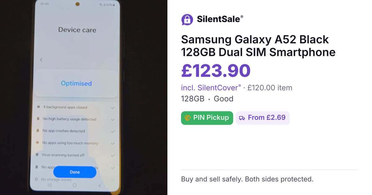 Samsung Galaxy A52 Black 128GB Dual SIM Smartphone