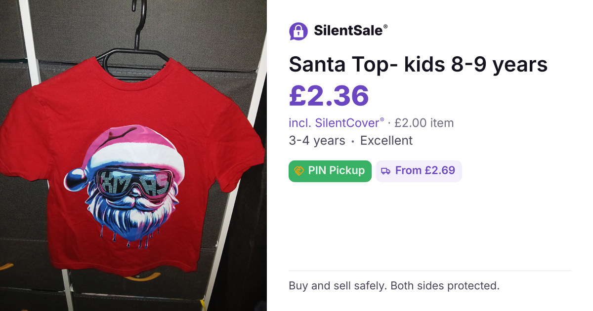 Santa Top- kids 8-9 years 