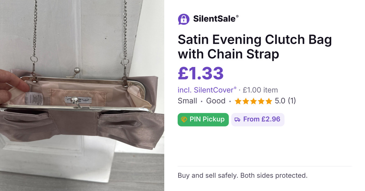 Satin Evening Clutch Bag with Chain Strap