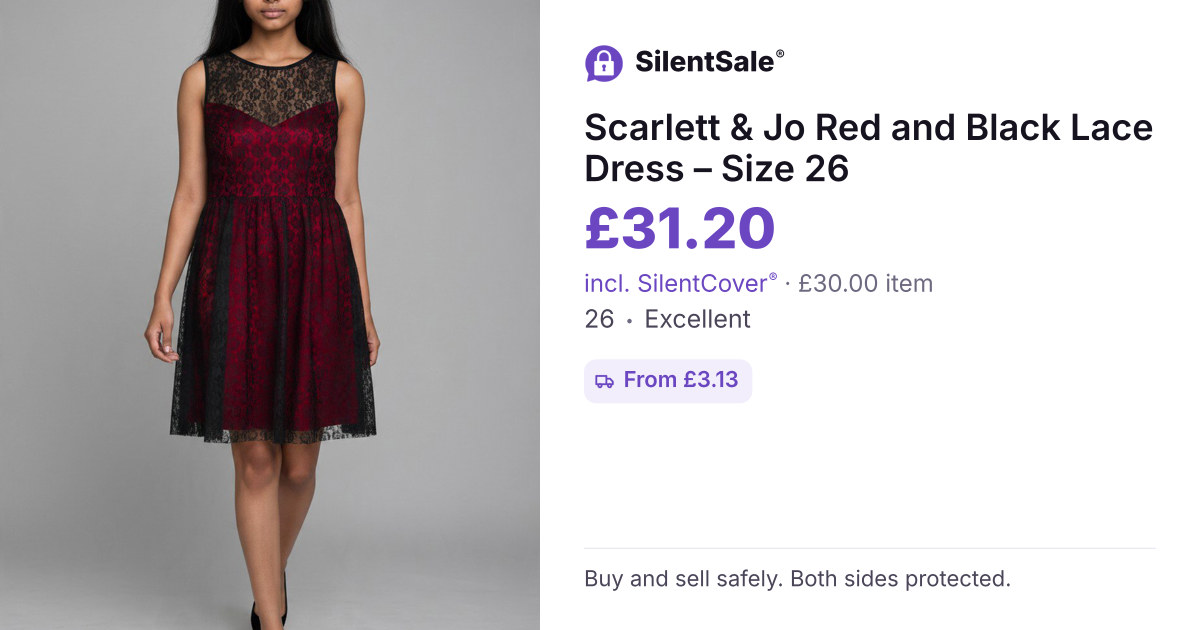 Scarlett & Jo Red and Black Lace Dress – Size 26