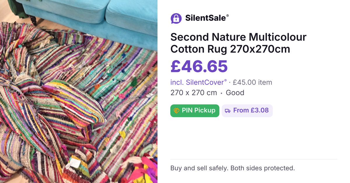 Second Nature Multicolour Cotton Rug 270x270cm