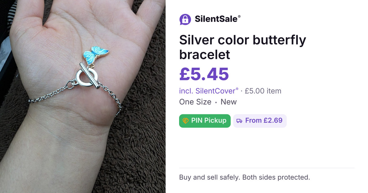Silver color butterfly bracelet 