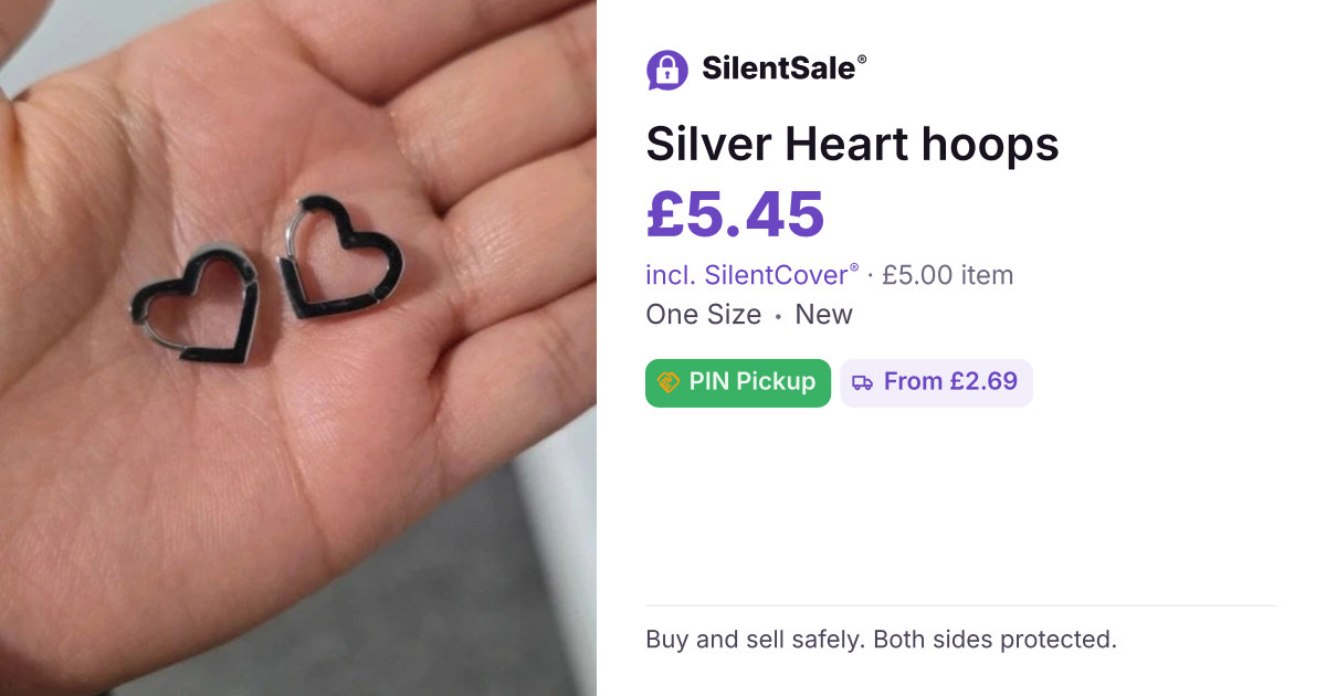 Silver Heart hoops