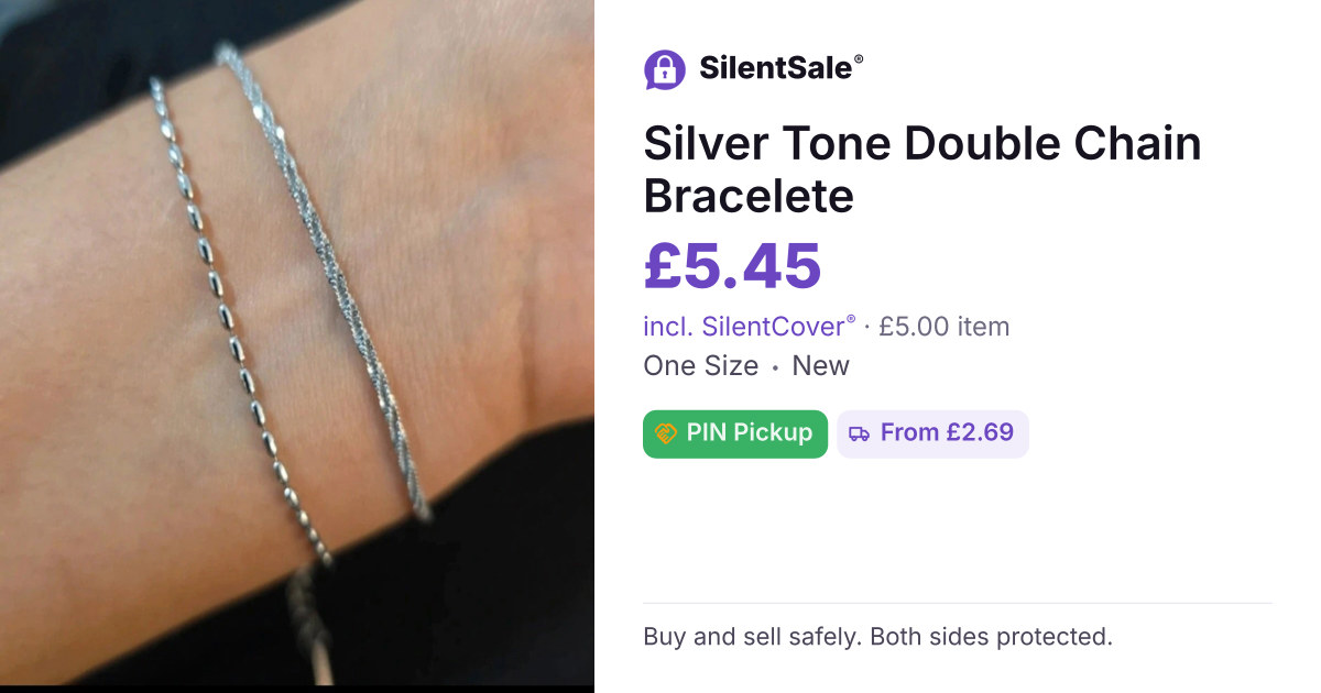Silver Tone Double Chain Bracelete