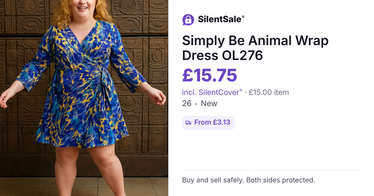 Simply Be Animal Wrap Dress OL276