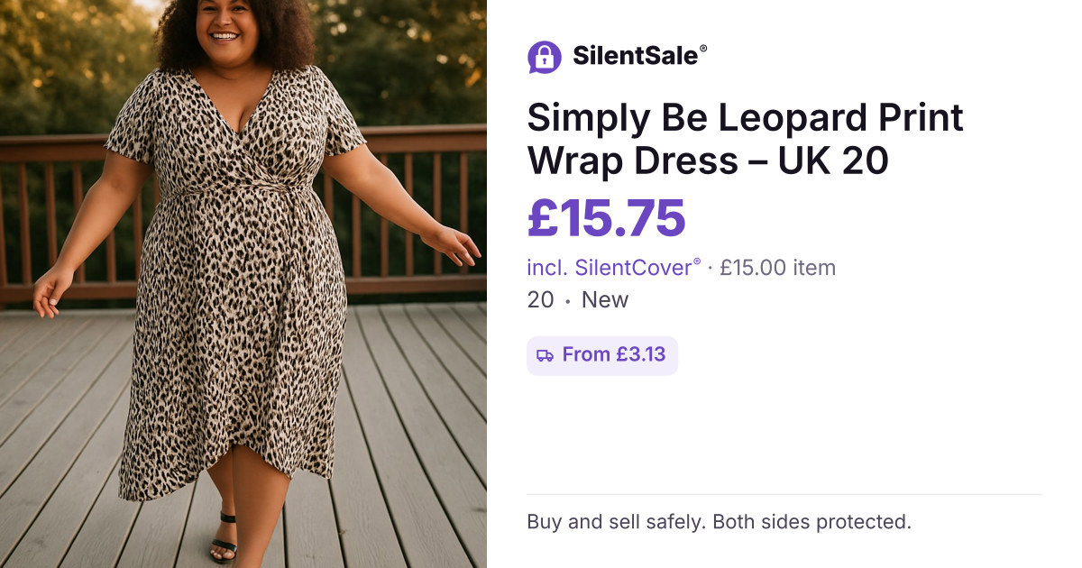 Simply Be Leopard Print Wrap Dress – UK 20