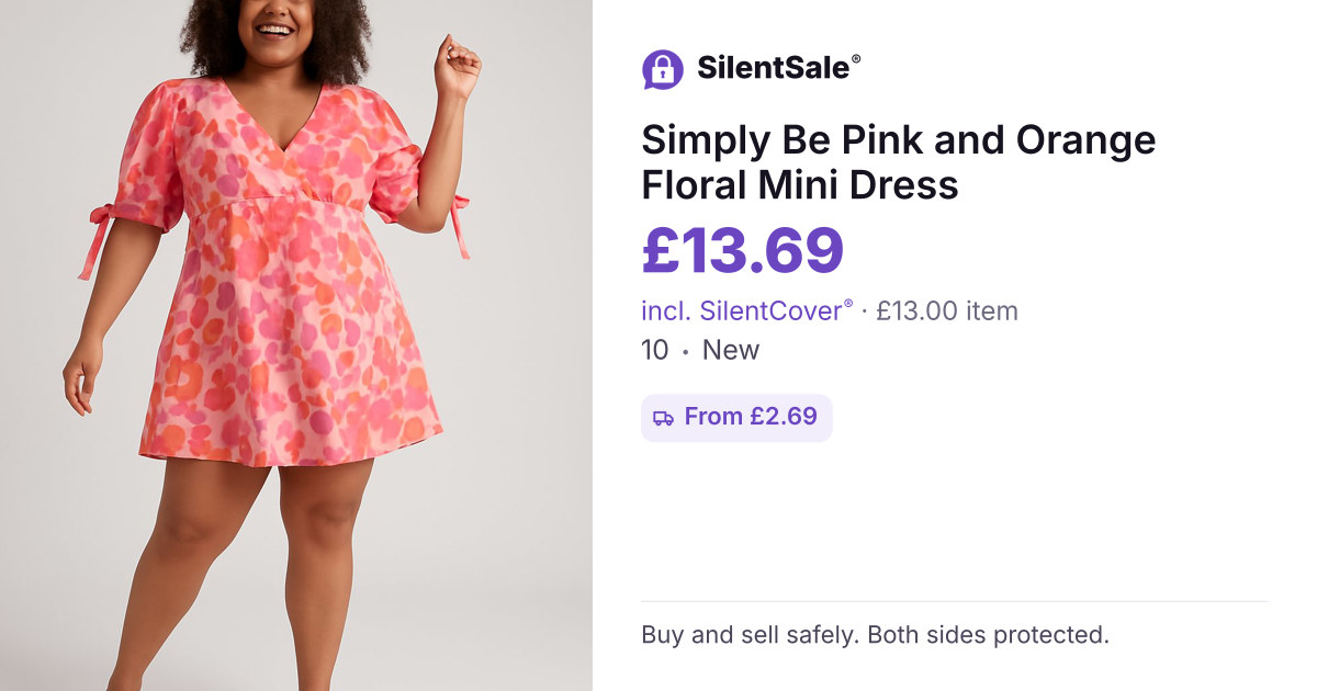 Simply Be Pink and Orange Floral Mini Dress