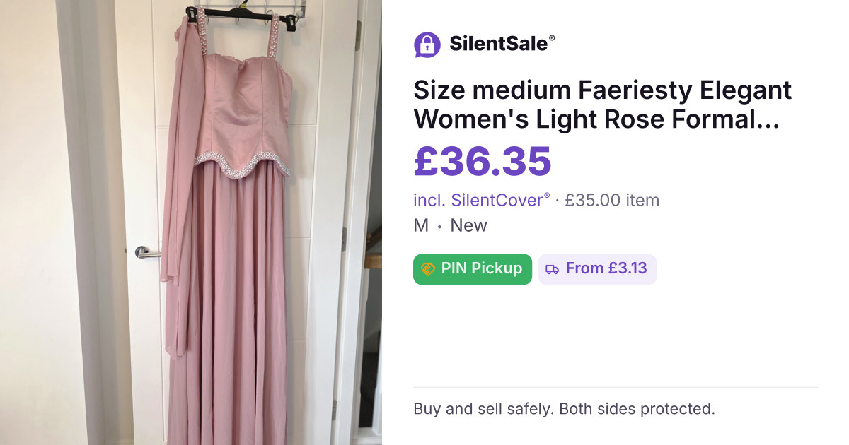 Size medium Faeriesty Elegant Women's Light Rose Formal Dress