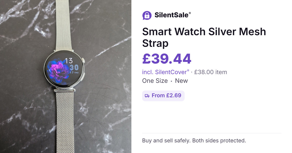 Smart Watch Silver Mesh Strap