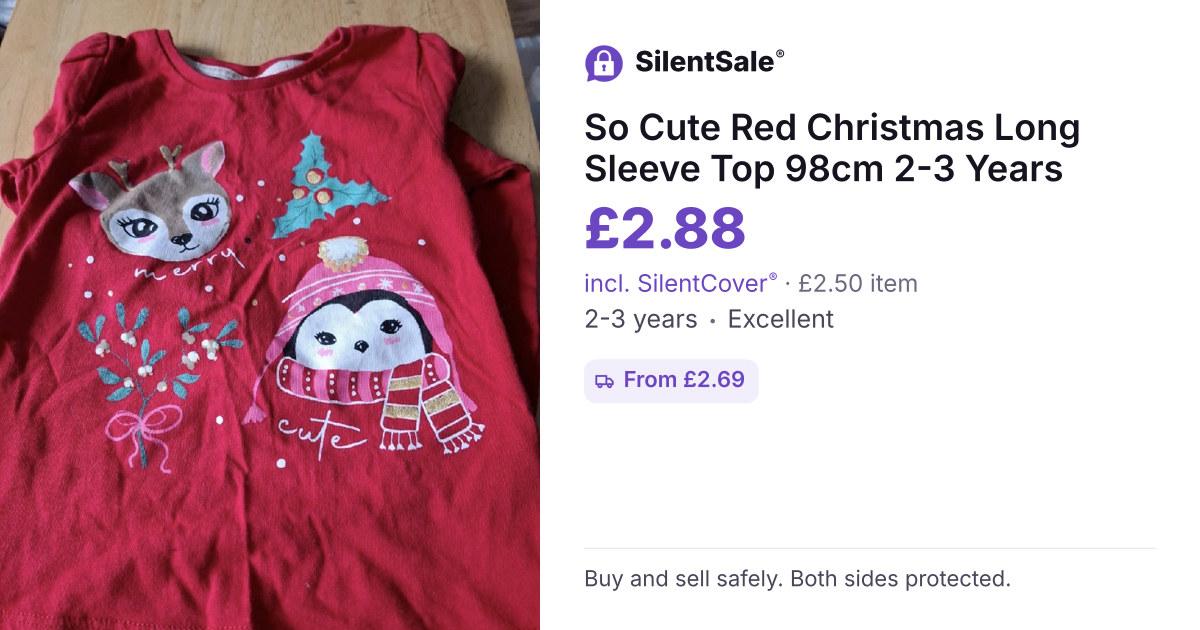So Cute Red Christmas Long Sleeve Top 98cm 2-3 Years