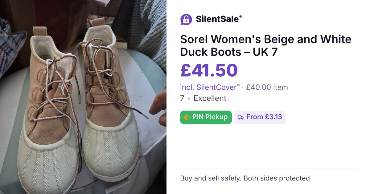 Sorel Women's Beige and White Duck Boots – UK 7