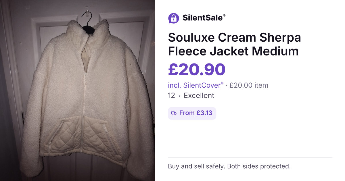 Souluxe Cream Sherpa Fleece Jacket Medium