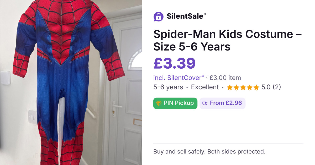 Spider-Man Kids Costume – Size 5-6 Years