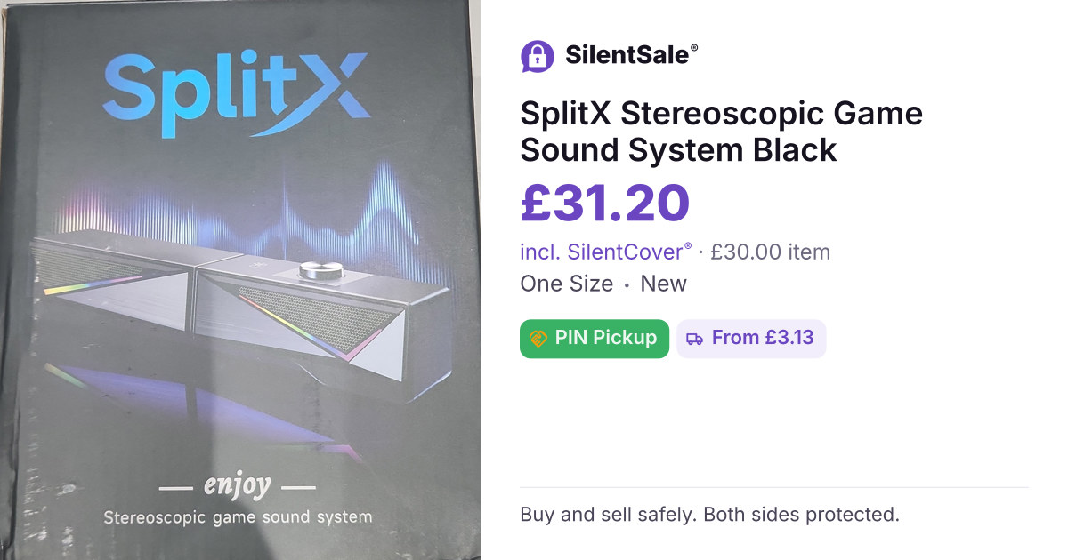 SplitX Stereoscopic Game Sound System Black