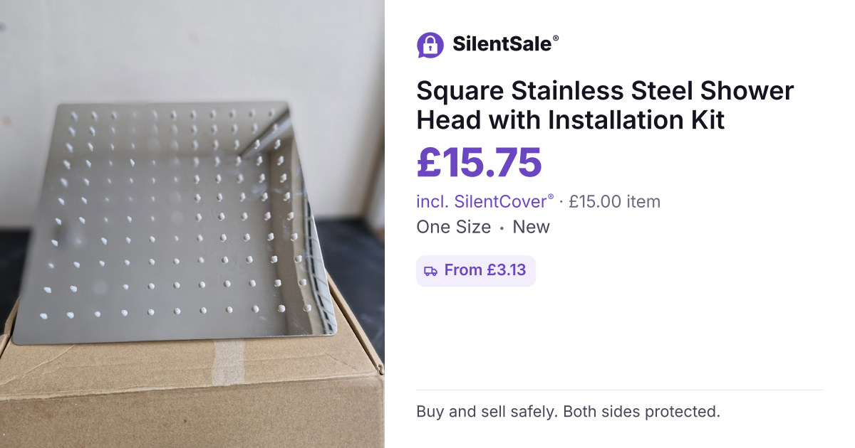 Square Stainless Steel Shower Head with Installation Kit