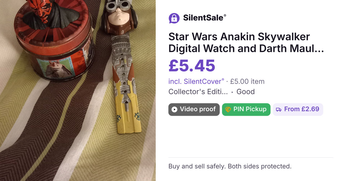 Star Wars Anakin Skywalker Digital Watch and Darth Maul Figure