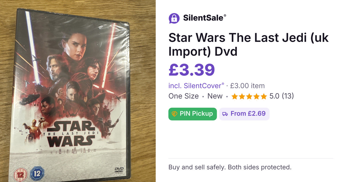 Star Wars The Last Jedi (uk Import) Dvd