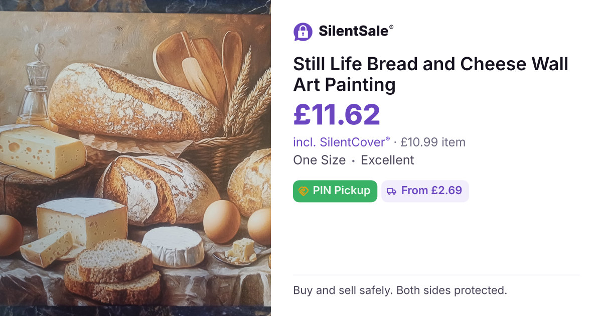Still Life Bread and Cheese Wall Art Painting
