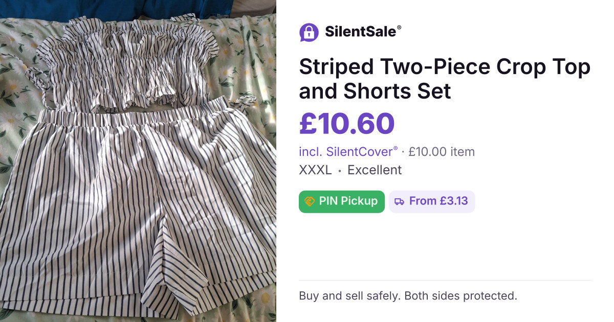 Striped Two-Piece Crop Top and Shorts Set
