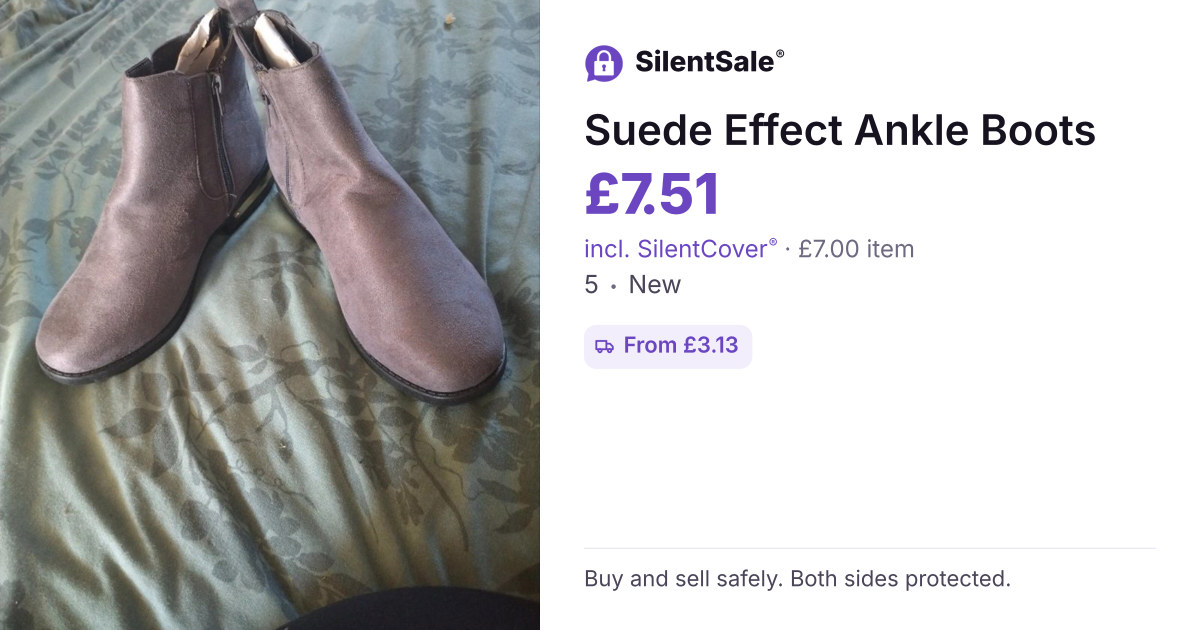 Suede Effect Ankle Boots
