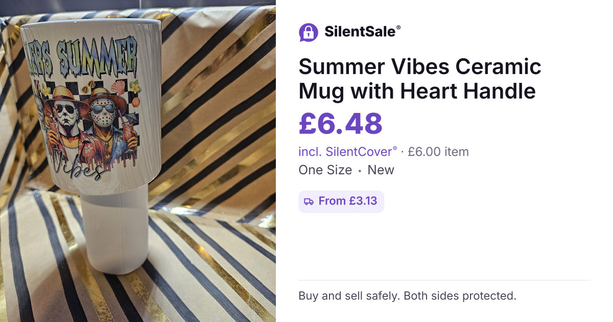Summer Vibes Ceramic Mug with Heart Handle