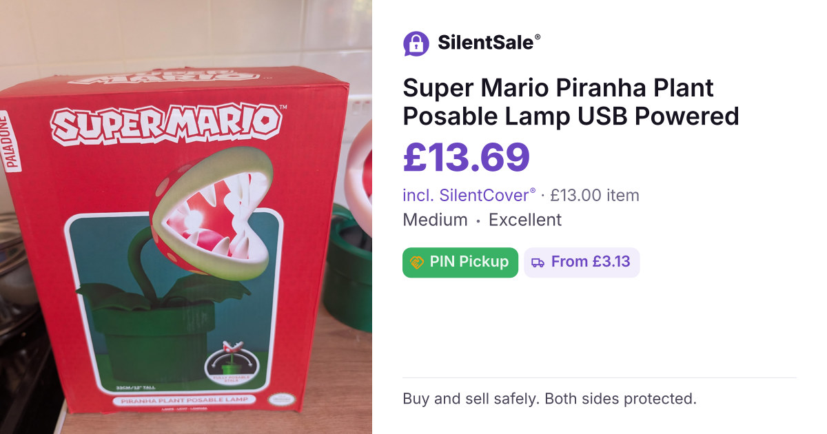 Super Mario Piranha Plant Posable Lamp USB Powered
