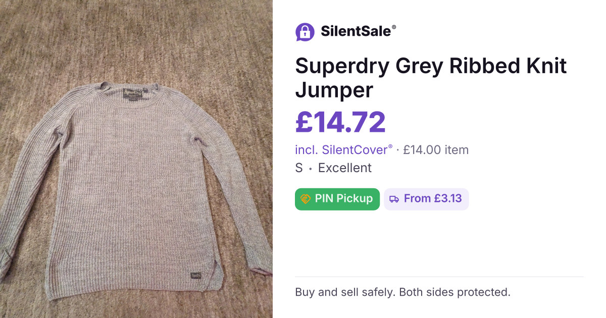 Superdry Grey Ribbed Knit Jumper