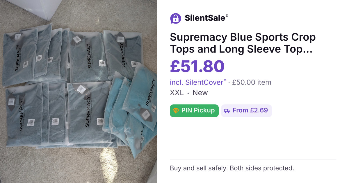 Supremacy Blue Sports Crop Tops and Long Sleeve Top Bundle