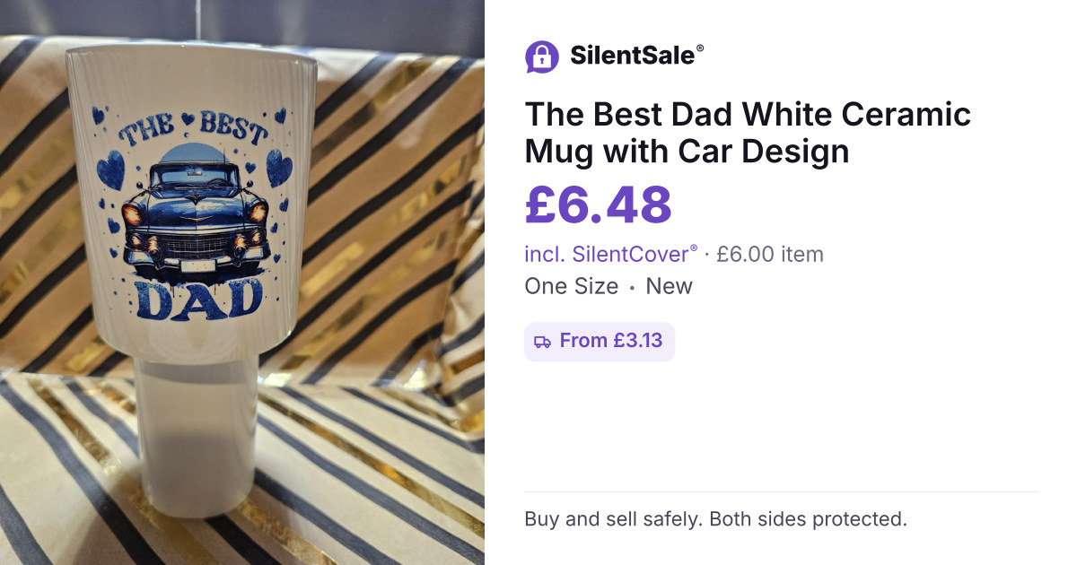 The Best Dad White Ceramic Mug with Car Design