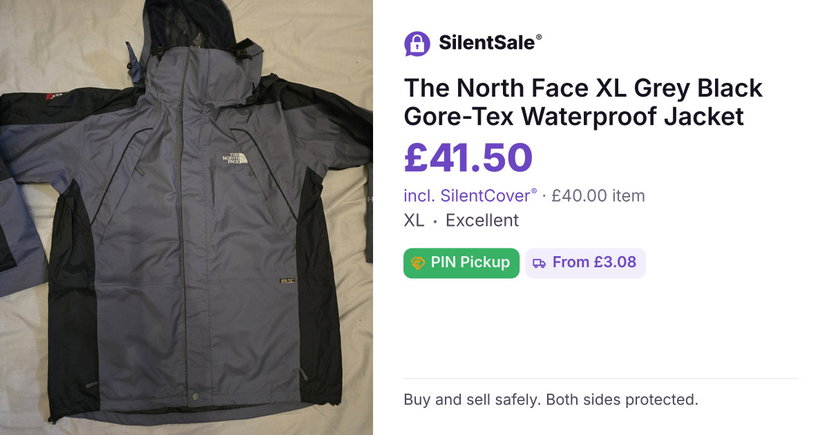 The North Face XL Grey Black Gore-Tex Waterproof Jacket