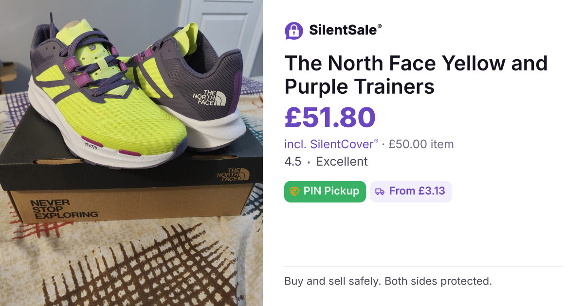 The North Face Yellow and Purple Trainers