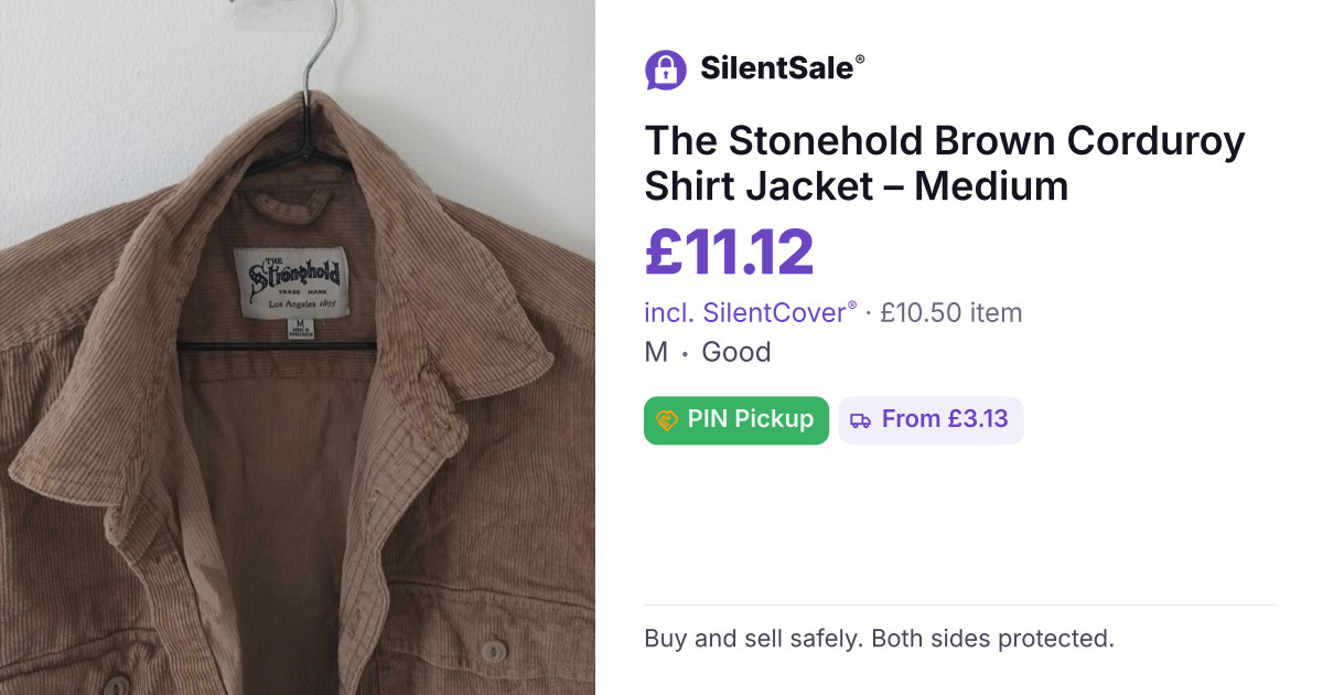 The Stonehold Brown Corduroy Shirt Jacket – Medium