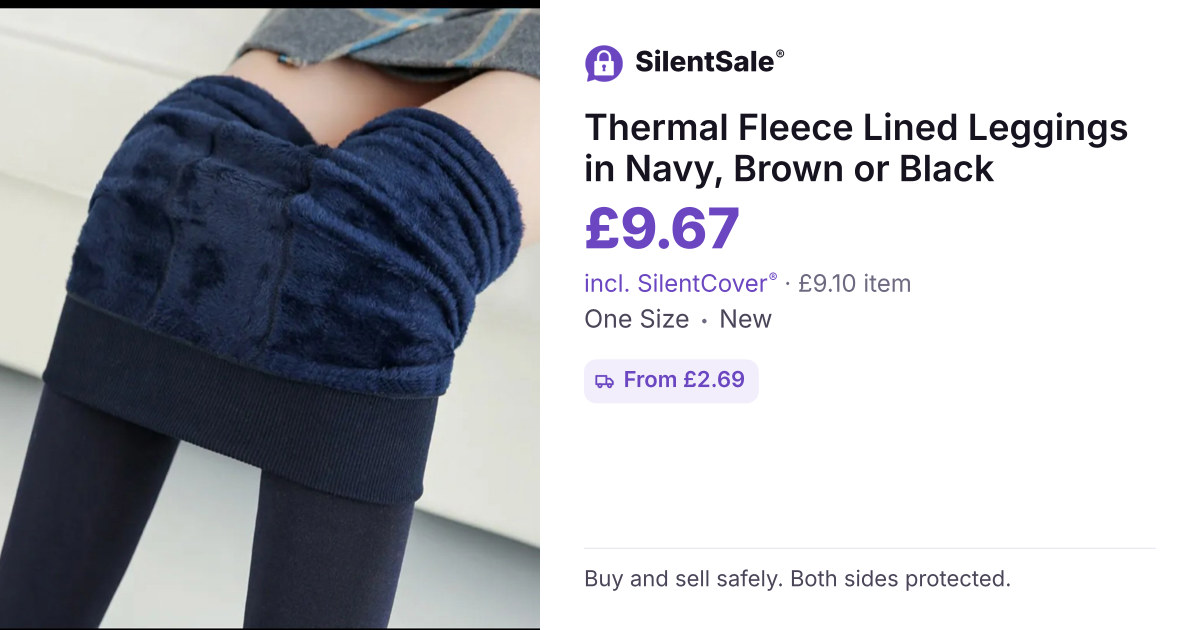 Thermal Fleece Lined Leggings in Navy, Brown or Black