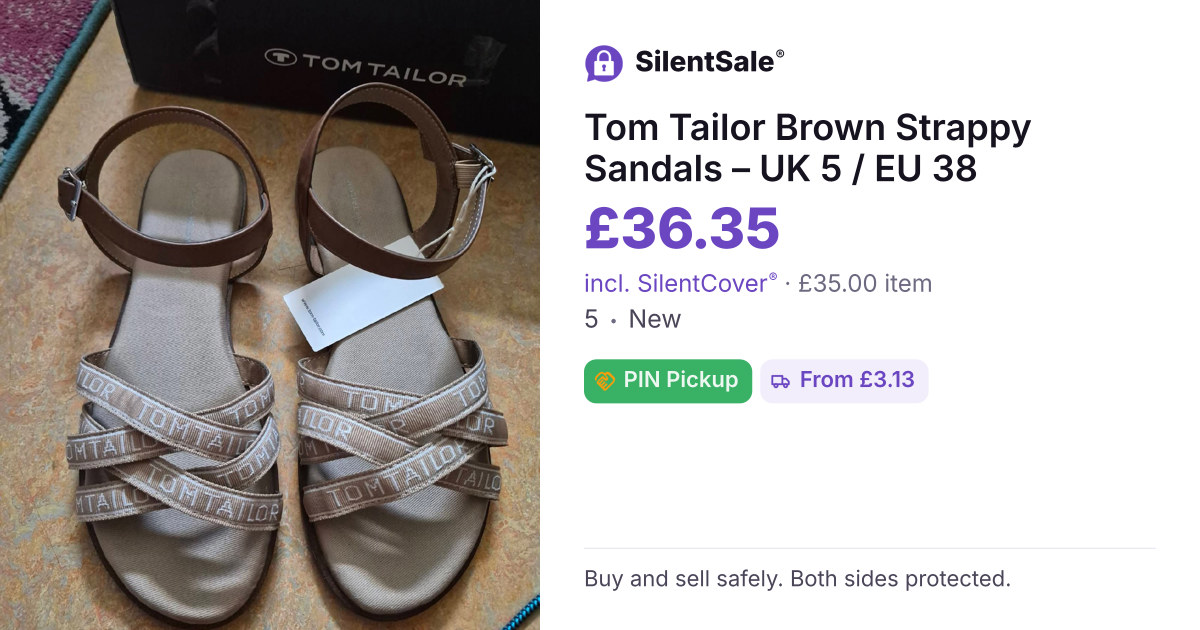Tom Tailor Brown Strappy Sandals – UK 5 / EU 38