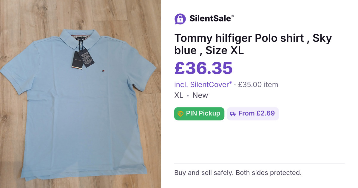 Tommy hilfiger Polo shirt , Sky blue , Size XL 