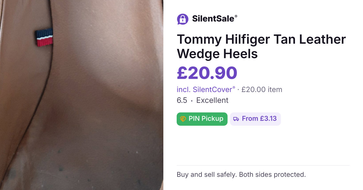 Tommy Hilfiger Tan Leather Wedge Heels