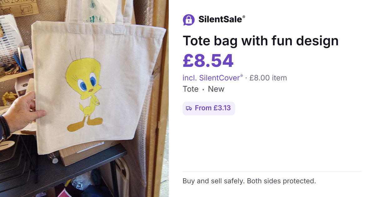Tote bag with fun design 