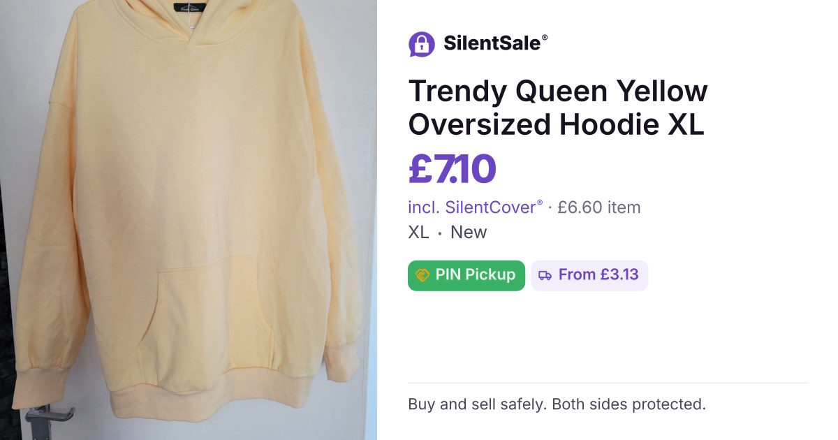 Trendy Queen Yellow Oversized Hoodie XL
