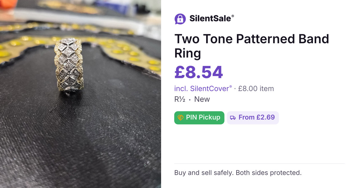Two Tone Patterned Band Ring