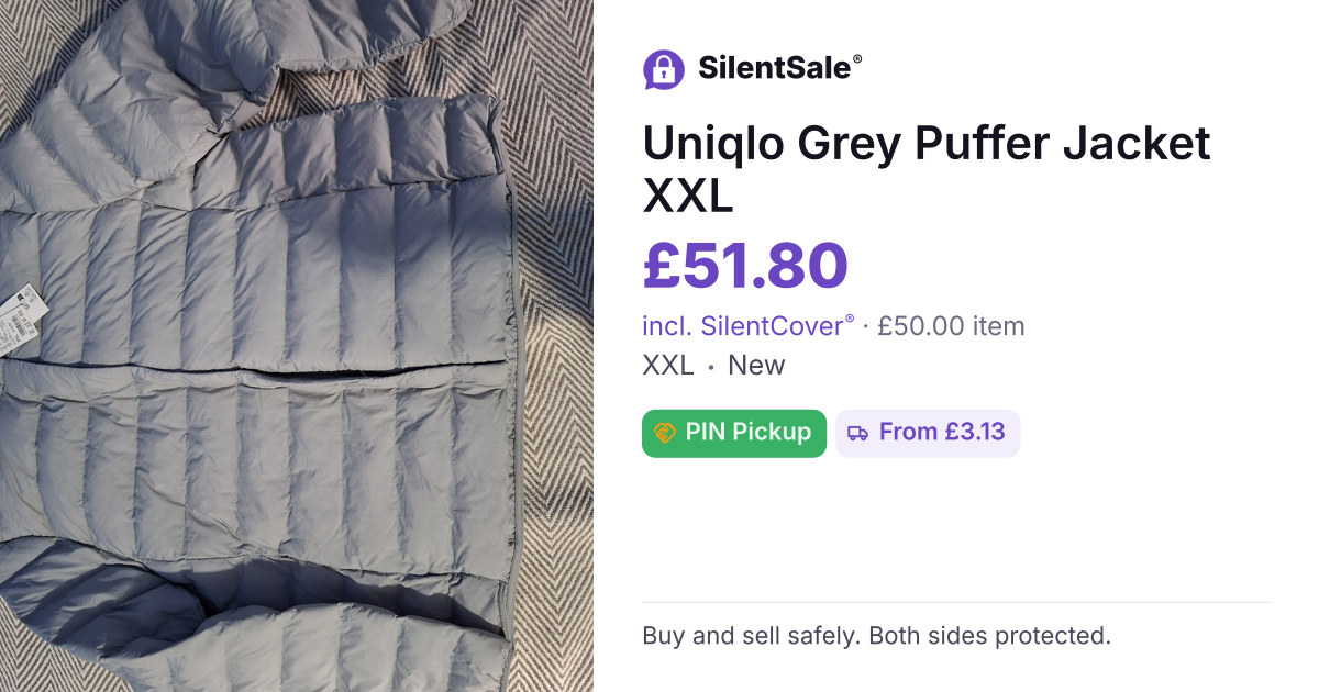 Uniqlo Grey Puffer Jacket XXL