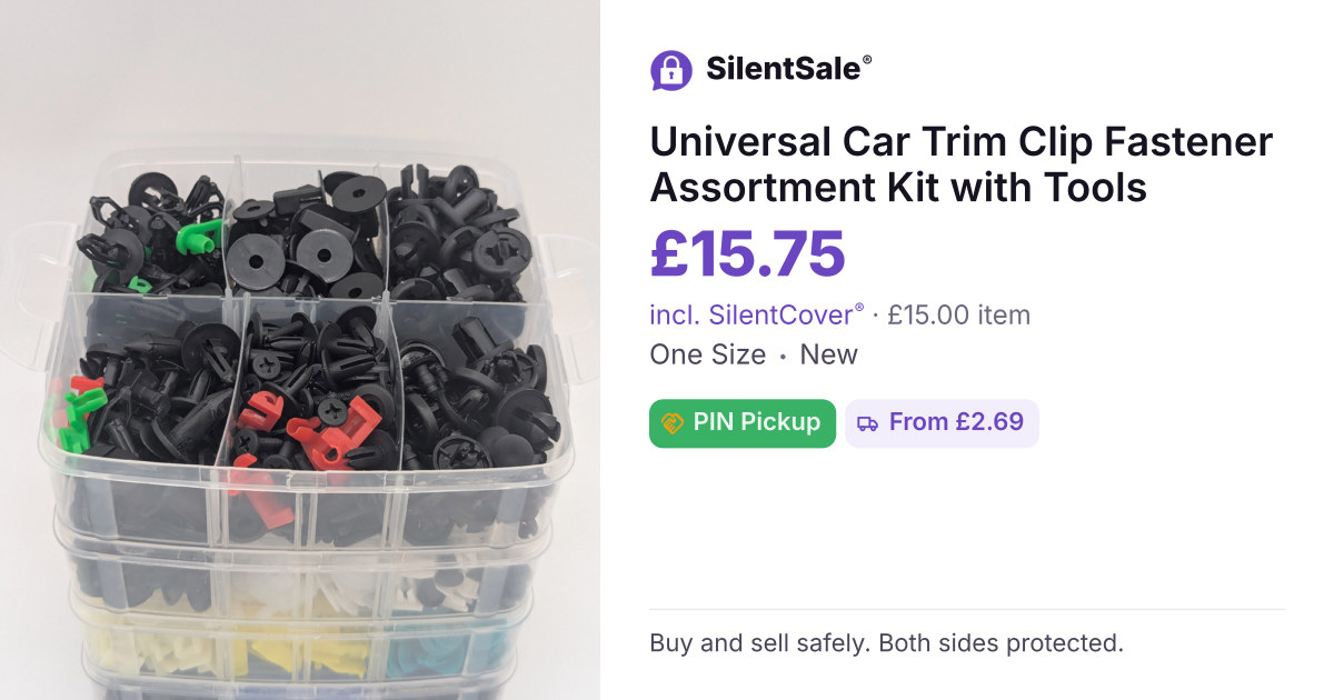 Universal Car Trim Clip Fastener Assortment Kit with Tools