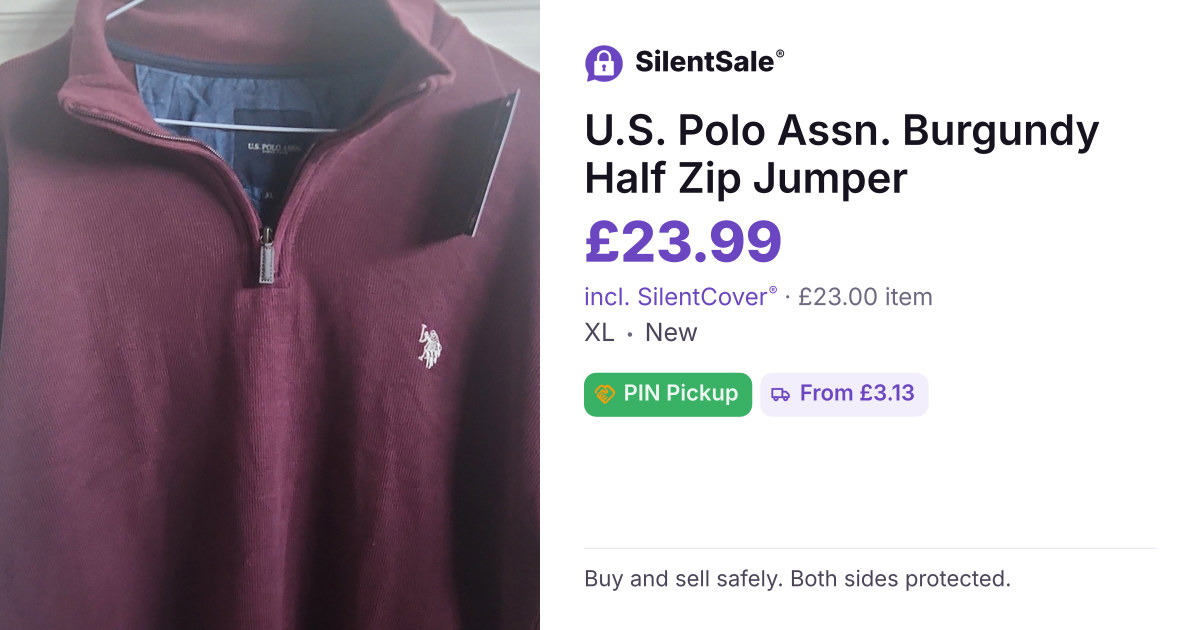 U.S. Polo Assn. Burgundy Half Zip Jumper