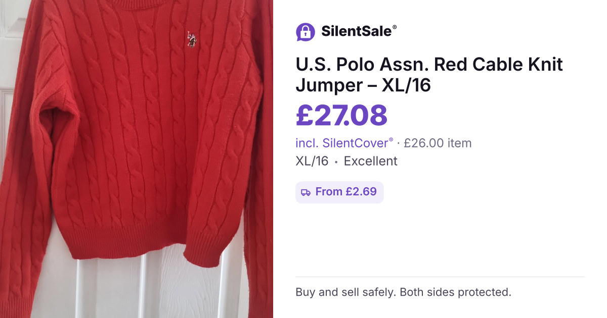 U.S. Polo Assn. Red Cable Knit Jumper – XL/16