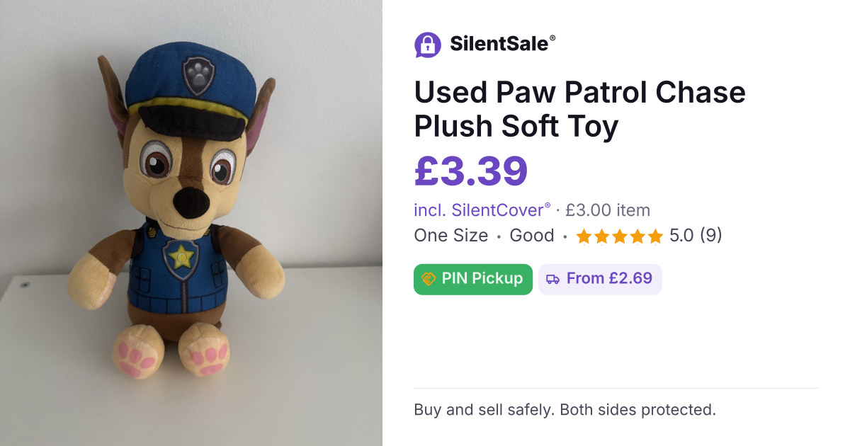  Used Paw Patrol Chase Plush Soft Toy