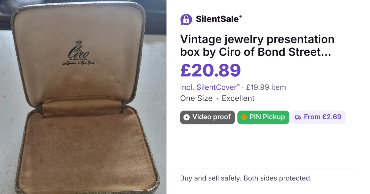 Vintage jewelry presentation box by Ciro of Bond Street, London & New York