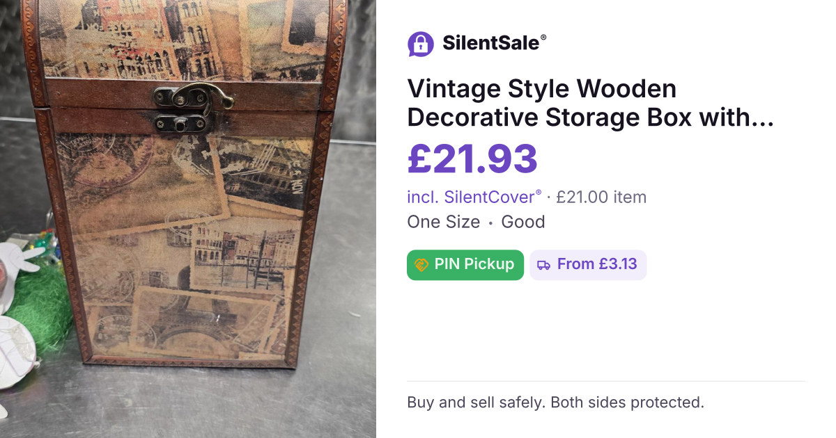 Vintage Style Wooden Decorative Storage Box with Handle