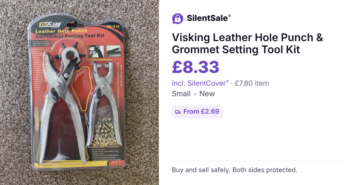 Visking Leather Hole Punch & Grommet Setting Tool Kit