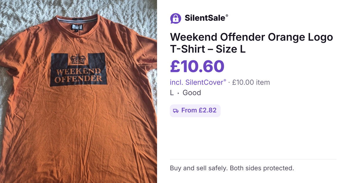 Weekend Offender Orange Logo T-Shirt – Size L