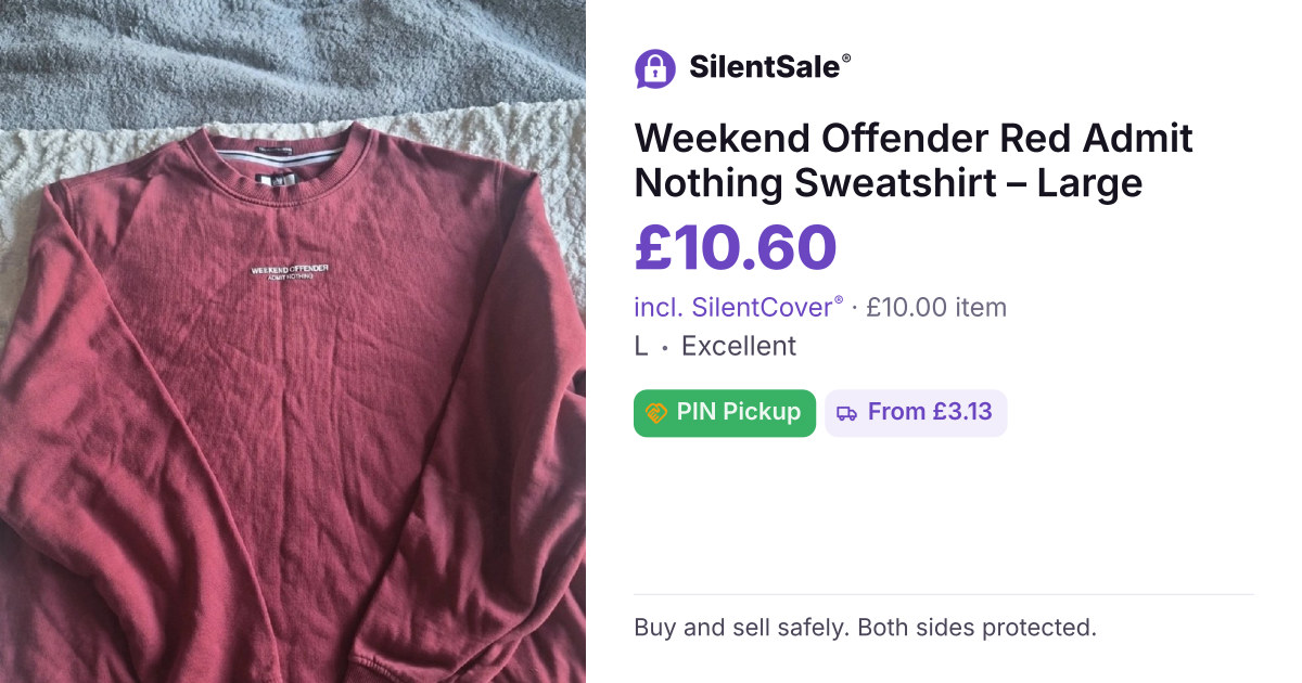 Weekend Offender Red Admit Nothing Sweatshirt – Large