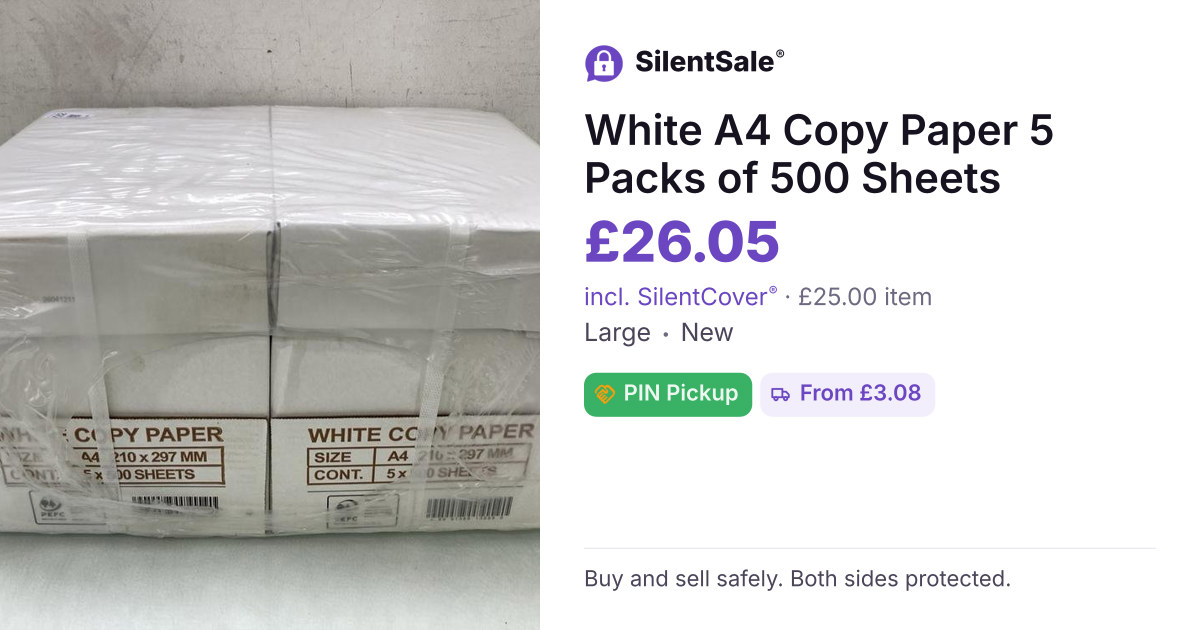 White A4 Copy Paper 5 Packs of 500 Sheets